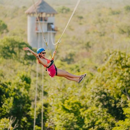 Hotel Casa Tortuga Tulum - Cenotes Park Inclusive Exteriör bild Zip-lining at Xel-Há